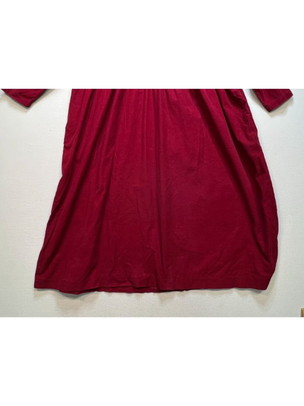 Eddie Bauer Womens Corduroy Button Front Midi Dress Long Sleeve Size 16 Burgundy - Picture 6 of 14